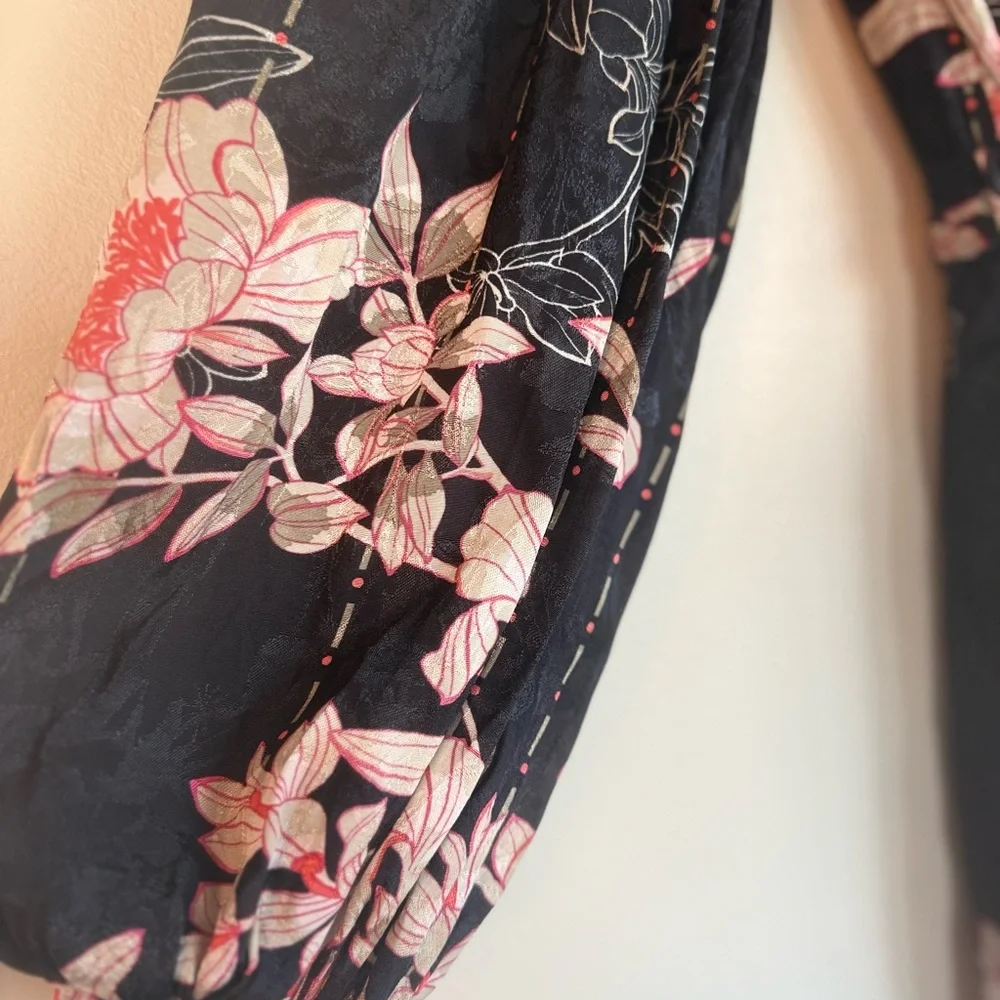 Anthropologie Harlyn Floral Boho Wide Leg Jumpsuit Balloon Sleeve S - Picture 11 of 14